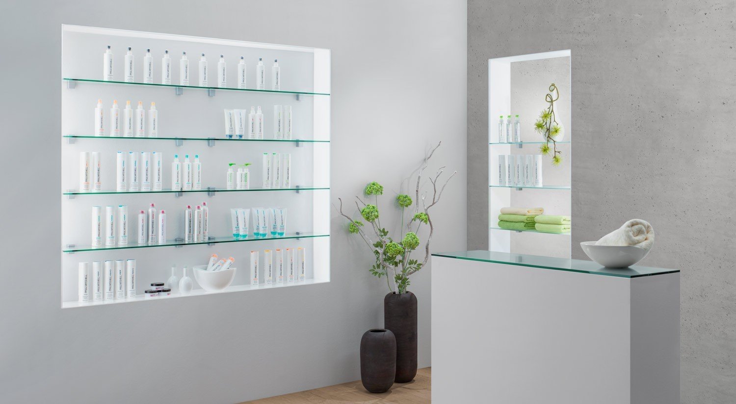 Image result for Glass shelves in store